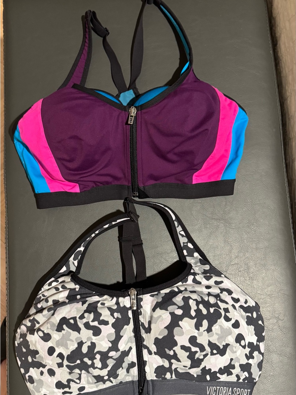 Victoria’s Secret Zip-Front Sports Bra - Set of 2. Size 36D. EUC.